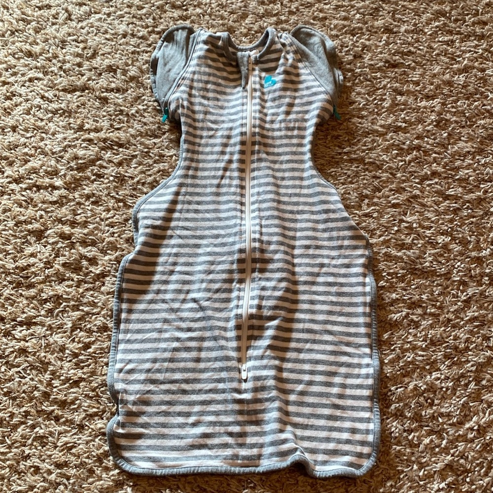 Love to Dream Gray Striped Swaddle